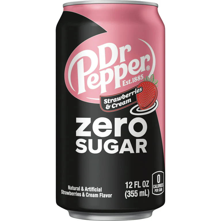 Dr Pepper Strawberry & Cream Zero Sugar 12oz 355ml