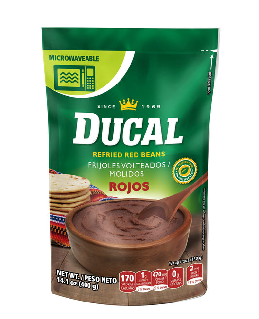DUCAL REFRIED BEANS RED POUCH 14.1oz