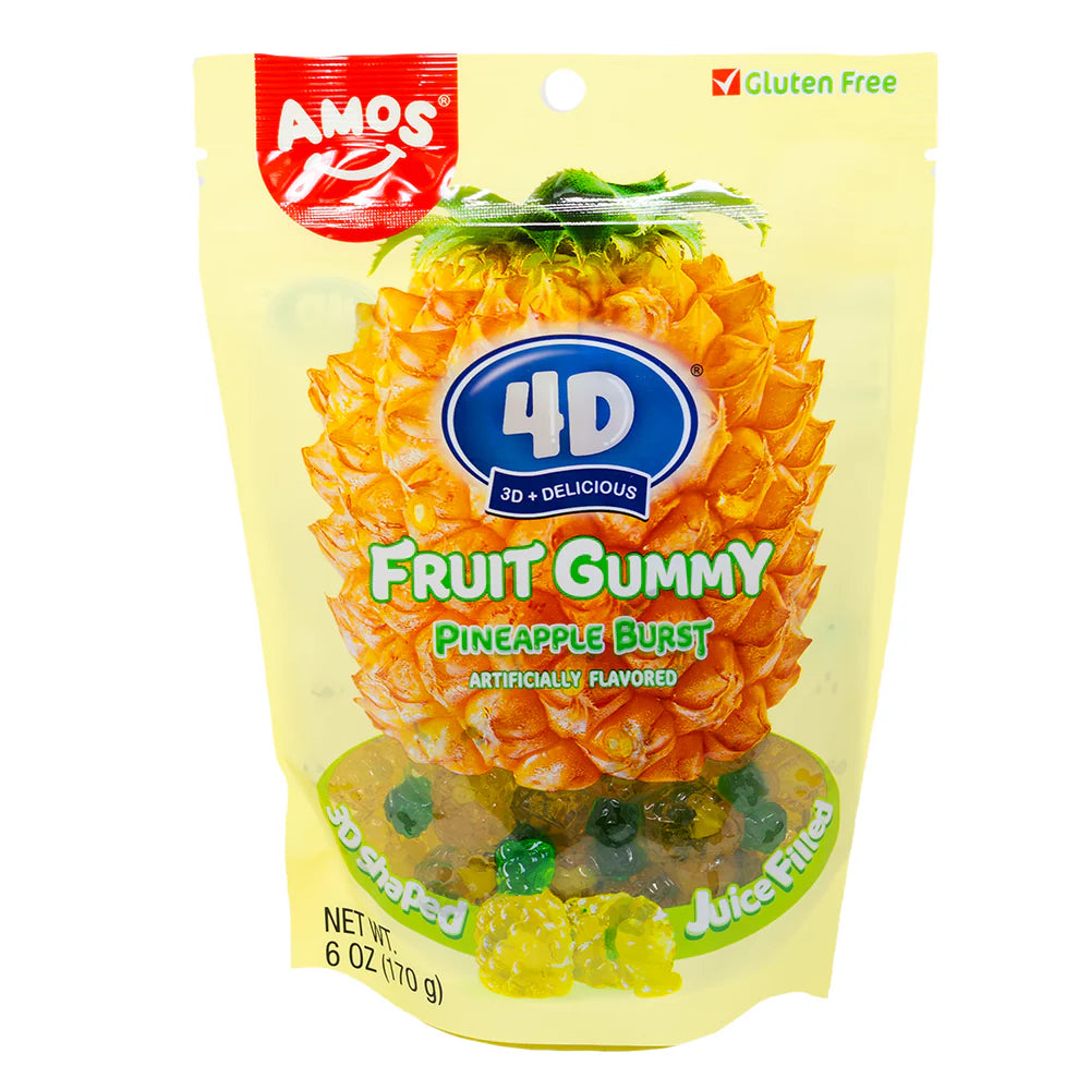 AMOS FRUIT GUMMY PINEAPPLE 6oz