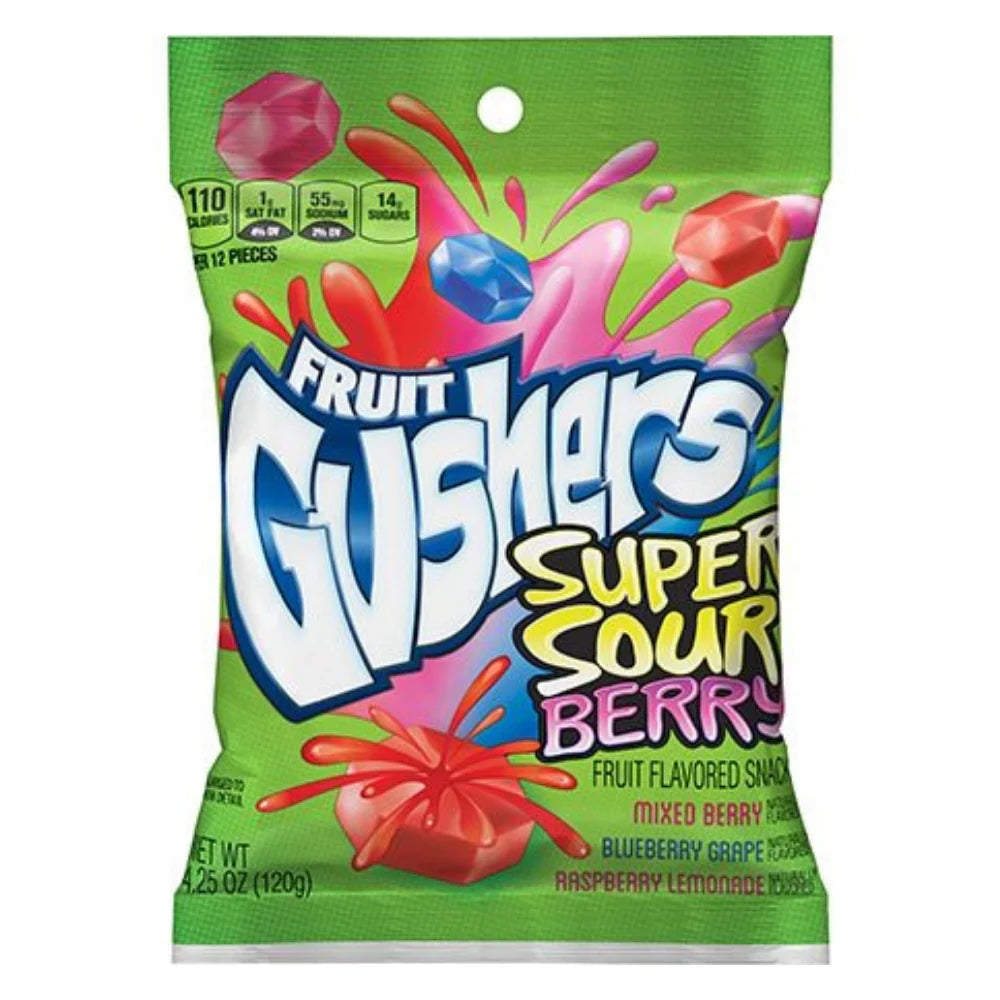 FRUIT GUSHERS SUPER SOUR BERRY - 4.25 OZ
